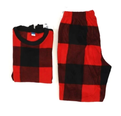 Conjunto de pijama de vellón a juego familiar a cuadros Buffalo azul marino antiguo ropa de salón para mujer S Foto 1 de 4