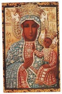 MIRACULOUS Image of BLACK MADONNA Czestochowa Eureka Missouri Postcard MO 1991 - Picture 1 of 2