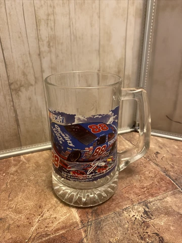 Vintage Dale Jarrett #88 5.5" Beer Mug Glass Nascar Ford Credit Quality Care car Cover