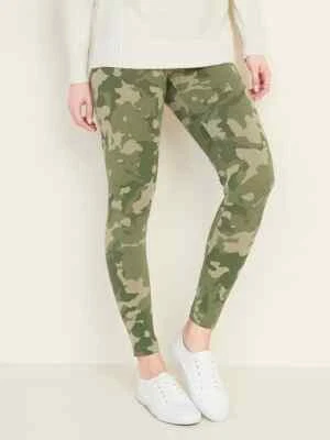 NUEVO CON ETIQUETAS Antiguo Azul Marino Tiro Medio Estampado Jersey Leggings Pantalones Verde Camuflaje Mujeres Mediano Foto 1 de 3