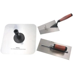 HILKA PLASTERING TROWEL SET 3PC SOFT GRIP BUCKET FINISHING HAWK TROWEL 66420330 - Picture 1 of 7