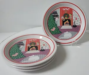 'Twas the Night Before Christmas Ceramic Plates ~ 7.25" ~ Korea 8100 ~ Set of 4 - Picture 1 of 6