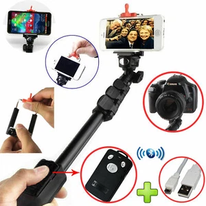Selfie Stick Heavy Duty Monopod + Bluetooth Wireless Remote Mobile Phone Holder - Picture 1 of 9