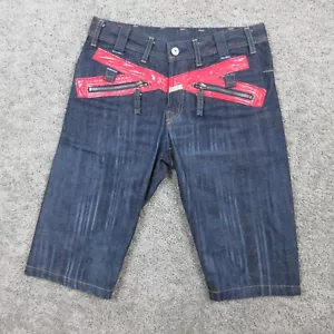 Marithe Francois Girbaud Shorts Mens 30 Blue Tape Bermuda Faded Distressed Y2K - Picture 1 of 11