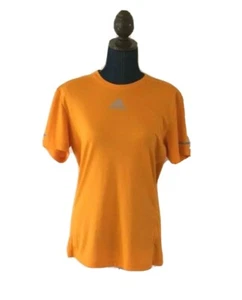 adidas climalite womens run tee top orange size small formotion technology new - Picture 1 of 9