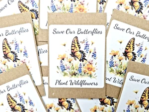 Save Our Butterflies UK Wildflower Seeds Kids Party Bag Favours 12 x 2.5g BT2 - Picture 1 of 6