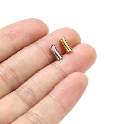 18k Gold Plated Cylinder Tube Beads Jewelry Making Loose Beads - Image 1 of 4