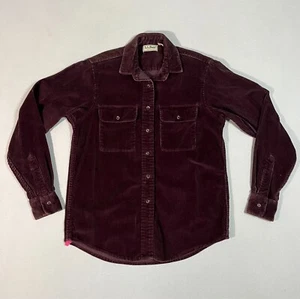 Vintage LL Bean Corduroy Shirt Shacket Mens Small Purple Mahogony USA - Picture 1 of 8