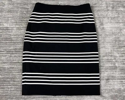 Falda Midi Lápiz Recto Rayas Negras Blancas Casa Blanca Mercado Negro para Mujer 6 Foto 1 de 4