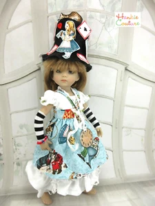 13" LITTLE DARLING ALICE IN WONDERLAND DOLL DRESS HAT TOTE HANKIE COUTURE EFFNER - Picture 1 of 17