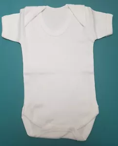 New: Baby Grow Body Suit 100% Cotton – Boy Girl Unisex New-born  White  - Picture 1 of 1