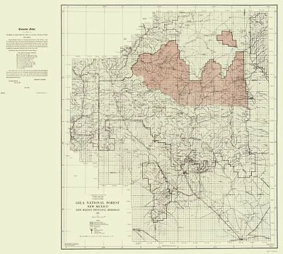 MAPS OF THE PAST Topographical Map - Gila National Forest New Mexico - Elliot 1931 - 23 x 25.62