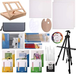 139-teiliges Deluxe Künstler Malset - Aluminium, Holz Staffeleien, Farbe und Zubehör - Bild 1 von 7