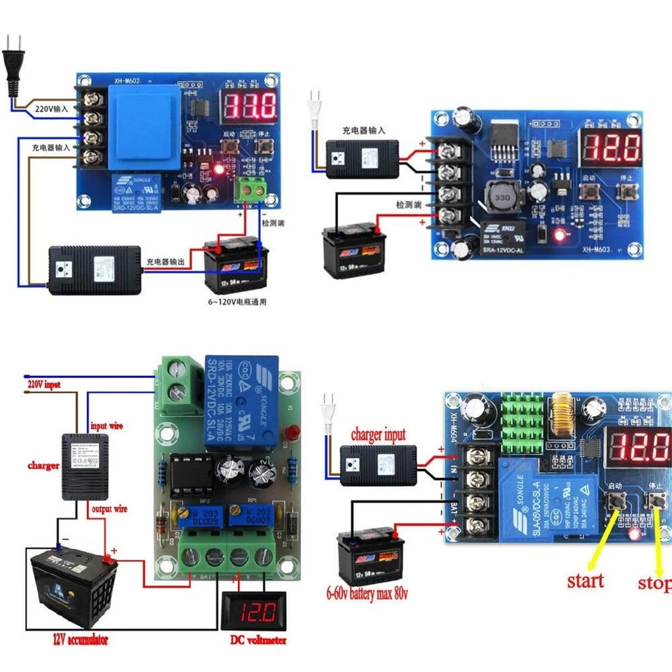 Módulo de interruptor de fuente de alimentación cargador placa de control de carga de batería 12V/24V 6-60V - Imagen 1 de 1