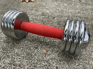 VTG 10lb Bally Total Fitness Adjustable Dumbbell Red Foam Grip 8- Chrome Disks - Picture 1 of 7