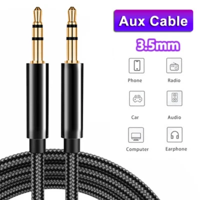 3.5mm Aux Male to Male Auxiliary Cord Stereo Audio Cable For PC iPod MP3 Auto - Image 1 of 4