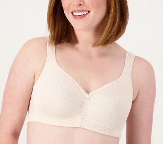 Breezies Wirefree Diamond Shimmer Unlined Support Bra Champagne, 44 DDD A561421 - Image 1 of 1