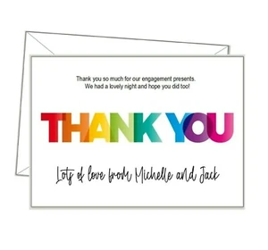 THANK YOU CARDS Personalised 10, birthday party thanks modern men's adults st47 - Picture 1 of 10