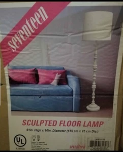Seventeen Sculpted Wooden Floor Lamp 61" X 10" JK639789 - Picture 1 of 5
