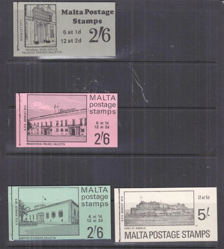 MALTA, FOLLETOS, 1970 Juego de 4, 3 x 2s.6, 1x 5s. Foto 1 de 1