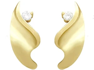 Vintage Diamond and 18ct Yellow Gold Earrings - Picture 1 of 10