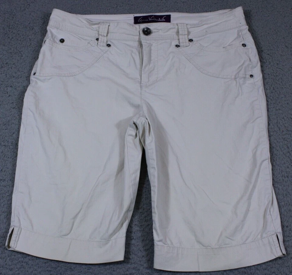 Шорты женские Gloria Vanderbilt 12P кремовые бермудские со средней посадкой повседневные с карманами миниатюрные - Изображение 1 из 4