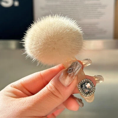 Pinza para el cabello de piel de visón real para mujer Horquilla Bobby Pin Bangs Clip Prendas para la cabeza Foto 1 de 4