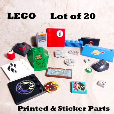 LEGO Printed parts Decorated Stickers Lot of 20 Pirate Ninjago Space Car - Image 1 of 3