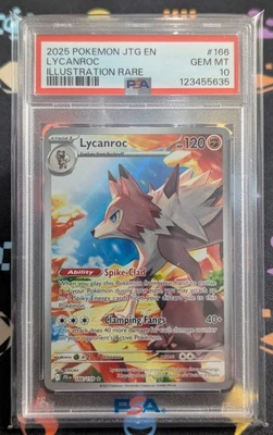 Pokemon TCG Lycanroc Illustration Rare 166/159 Journey Together PSA 10 Gem Mint - Image 1 of 2