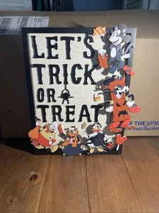 Disney Characters "Lets Trick Or Treat" Halloween Decorative Wall Hanging NWT - Picture 1 of 8
