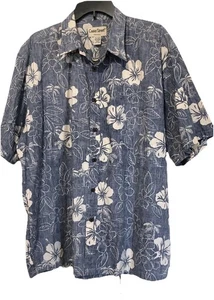 Cooke Street Hawaiian Button Up Shirt Mens 2xl Light Blue Casual Vacation Resort - Picture 1 of 5