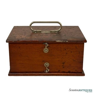 Antique Traditional Mahogany Double Hinged Storage Box - Picture 1 of 11