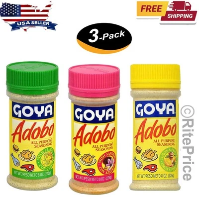 Goya Adobo All- Purpose Tempero 8 Oz Pacote Combo com Frete Grátis (Pacote com 3) - Imagem 1 de 4