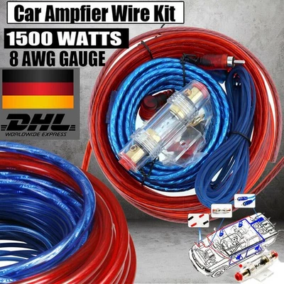 AWG 8 Verstärker Endstufen-Subwoofer-Set Kabel Kit PKW Car-Hifi Chinch - Bild 1 von 4