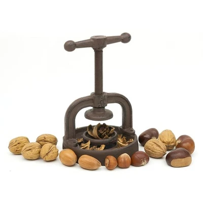 Nut Crackers Vintage Cast Iron Metal Christmas Large Screw Nutcracker Vice Tool - Image 1 of 4