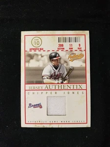 Chipper Jones 2005 Fleer Authentix Jersey #JA-CJ Braves Authentic Game Worn - Picture 1 of 2