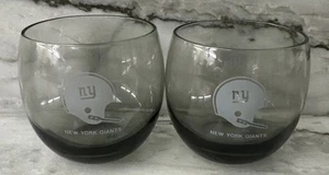 Menge 2 New York Giants NFL Football Team Logo Roly Poly Rocks / Weingläser. - Bild 1 von 6