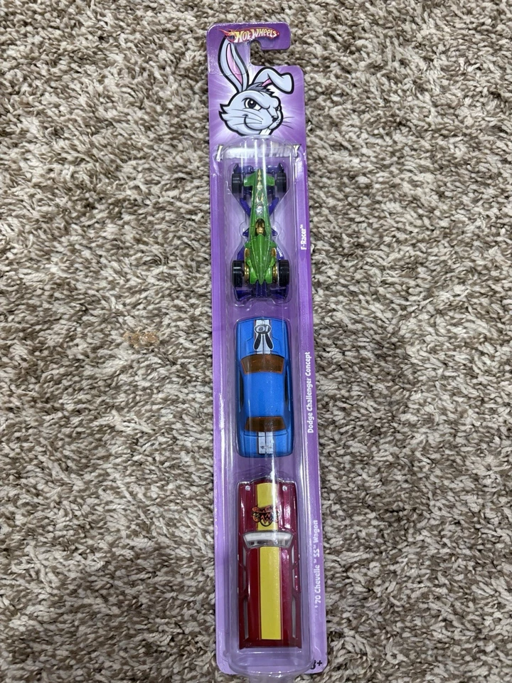 NEW- Hot Wheels Mattel Easter 3-Pack 2009 F-Racer, Challenger, Wagon - Image 1 of 1