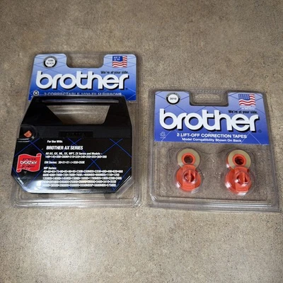 Brother 1230 Black Correctable 1030 Film Ribbon 2Pk/ Lift Off Correction Tapes - Image 1 of 4