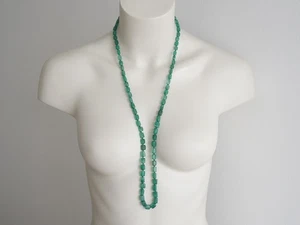 Cadena vintage ágata verde largo 925 plata anillo pluma 60,1 g/88 cm - Imagen 1 de 10