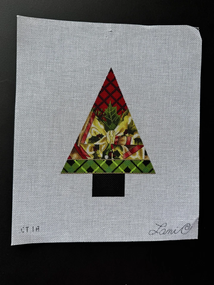 LANI Triangle Christmas Tree Hand Painted hp Needlepoint Canvas - Image 1 of 1