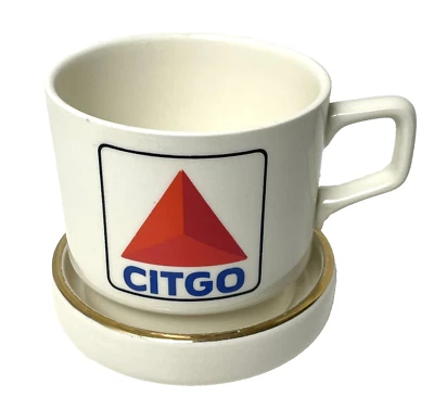 Vintage Citgo Cities Service Mug & Coaster Lid Oil & Gas Petroleum *READ* - Image 1 of 4
