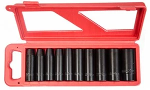 Jefferson 10 Pezzi 1/2" Unità Impatto Profondo Set di Prese da 9 a 27mm - Foto 1 di 1