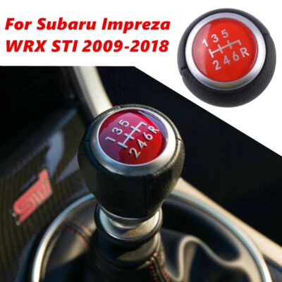 Repuesto de perilla de cambio de palanca de cambios de cuero de 6 velocidades para Subaru Impreza STI 2009-18 Foto 1 de 4