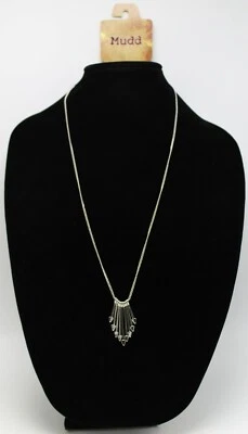 Nuevo collar de cadena de plata con colgantes de flecha deslizante de Mudd #NC12 Foto 1 de 2