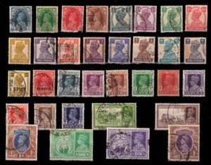 British INDIA (1937-1946), King George VI - 33 Different Used & Old Stamps - Picture 1 of 1