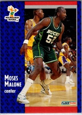 1991-92 Fleer - MOSES MALONE #315 - Milwaukee Bucks - Image 1 of 2