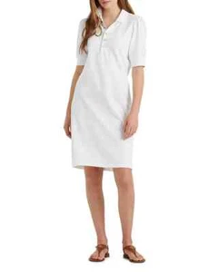 Vestido recto con cuello Lauren Ralph Lauren para mujer talla M blanco mangas abullonadas en el codo - Imagen 1 de 19