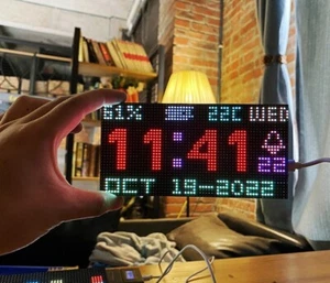Digital Clock LED Matrix Clock Weather Station Wall clock Cool gift - Picture 1 of 11