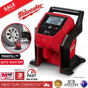 Milwaukee Cordless Compact Tyre Inflator 12V Li-ion Tool M12BI-0 Skin Only New - Picture 1 of 12